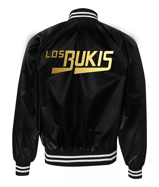 LOS BUKIS Black and Red Varsity Satin Jacket | TLC