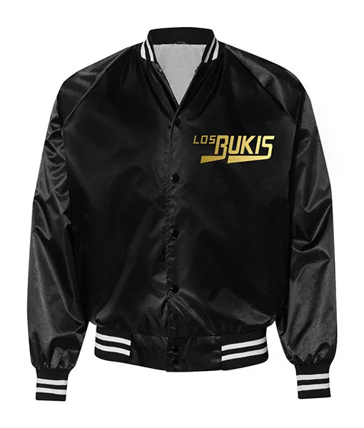 LOS BUKIS Black and Red Varsity Satin Jacket | TLC