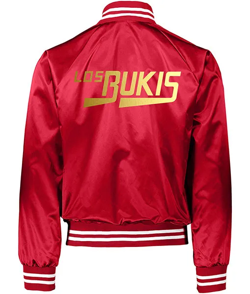 LOS BUKIS Black and Red Varsity Satin Jacket | TLC