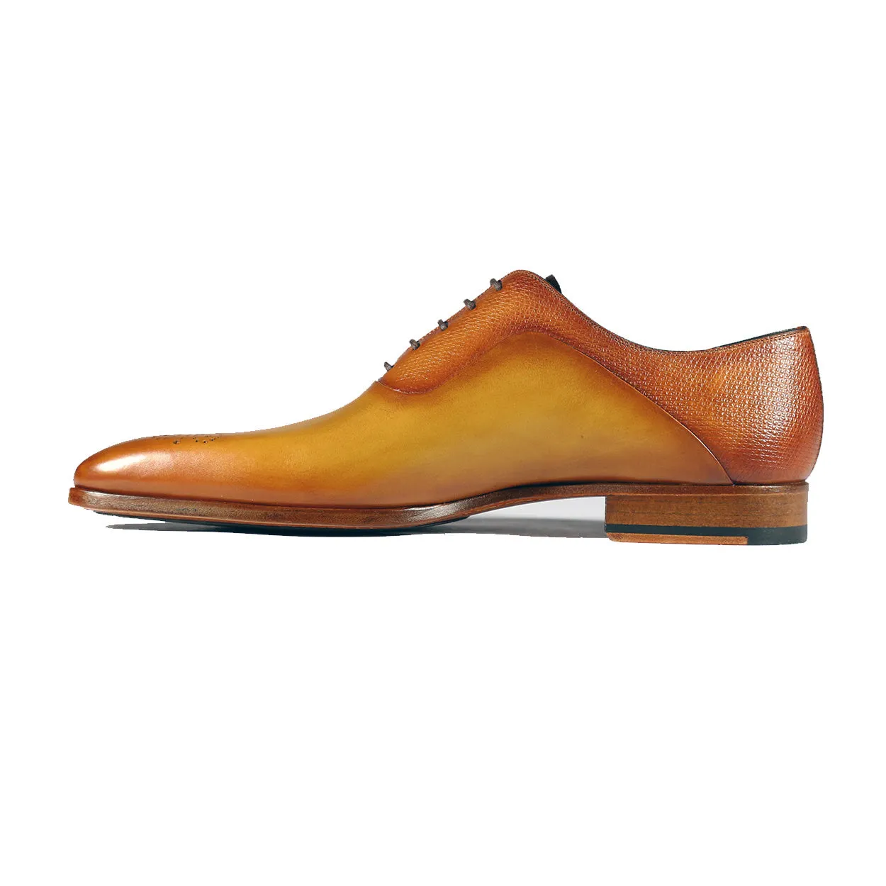 Magnanni 20120 Sanchez II Men's Shoes Brown & Lemon Grabado Print / Calf-Skin Leather Oxfords (MAGS1092)