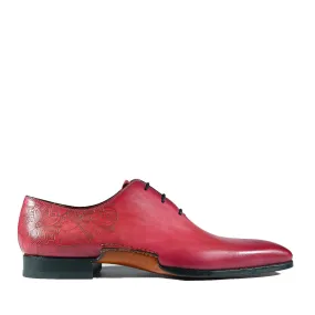 Magnanni 24140 Men's Shoes Flamenco Pink Patina Leather Whole-Cut Oxfords (MAGS1096)