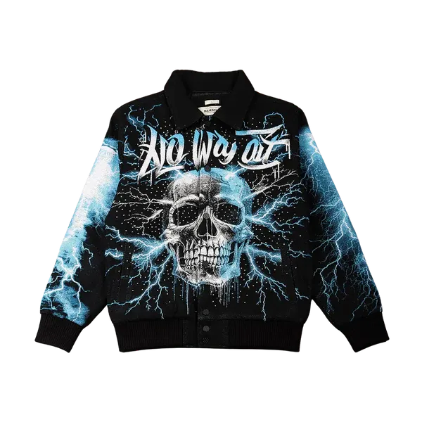 Majestic No Way Out Rhinestone Tapestry Varsity Jacket