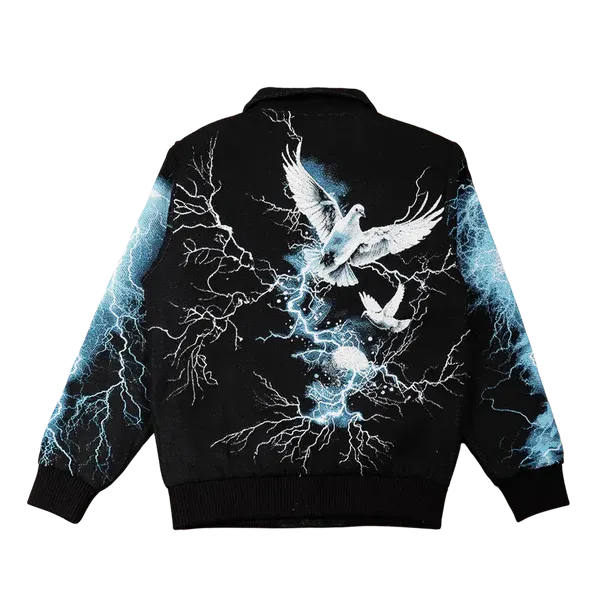 Majestic No Way Out Rhinestone Tapestry Varsity Jacket