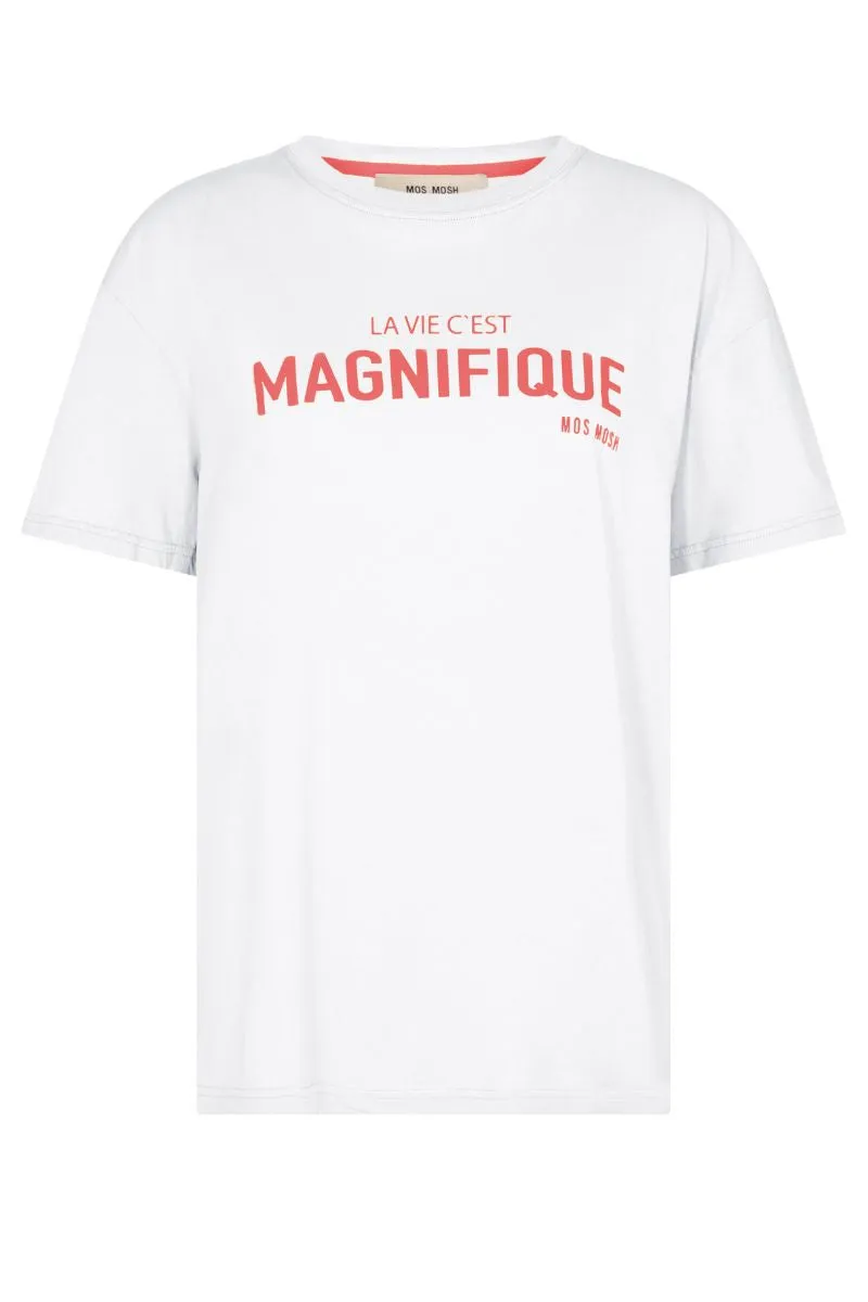 Marchella O-Ss Tee | White | T-shirt fra Mos Mosh