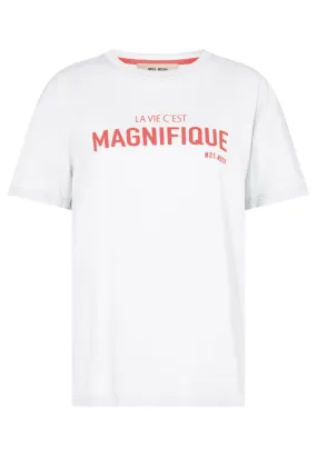 Marchella O-Ss Tee | White | T-shirt fra Mos Mosh