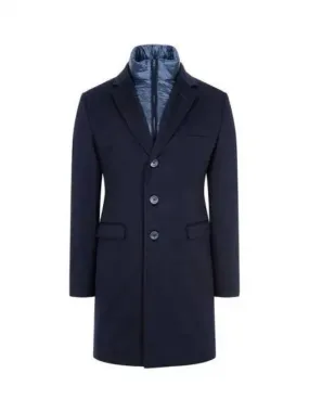 Men s Detachable High Neck Cashmere Sub Zero Coat Navy 271922