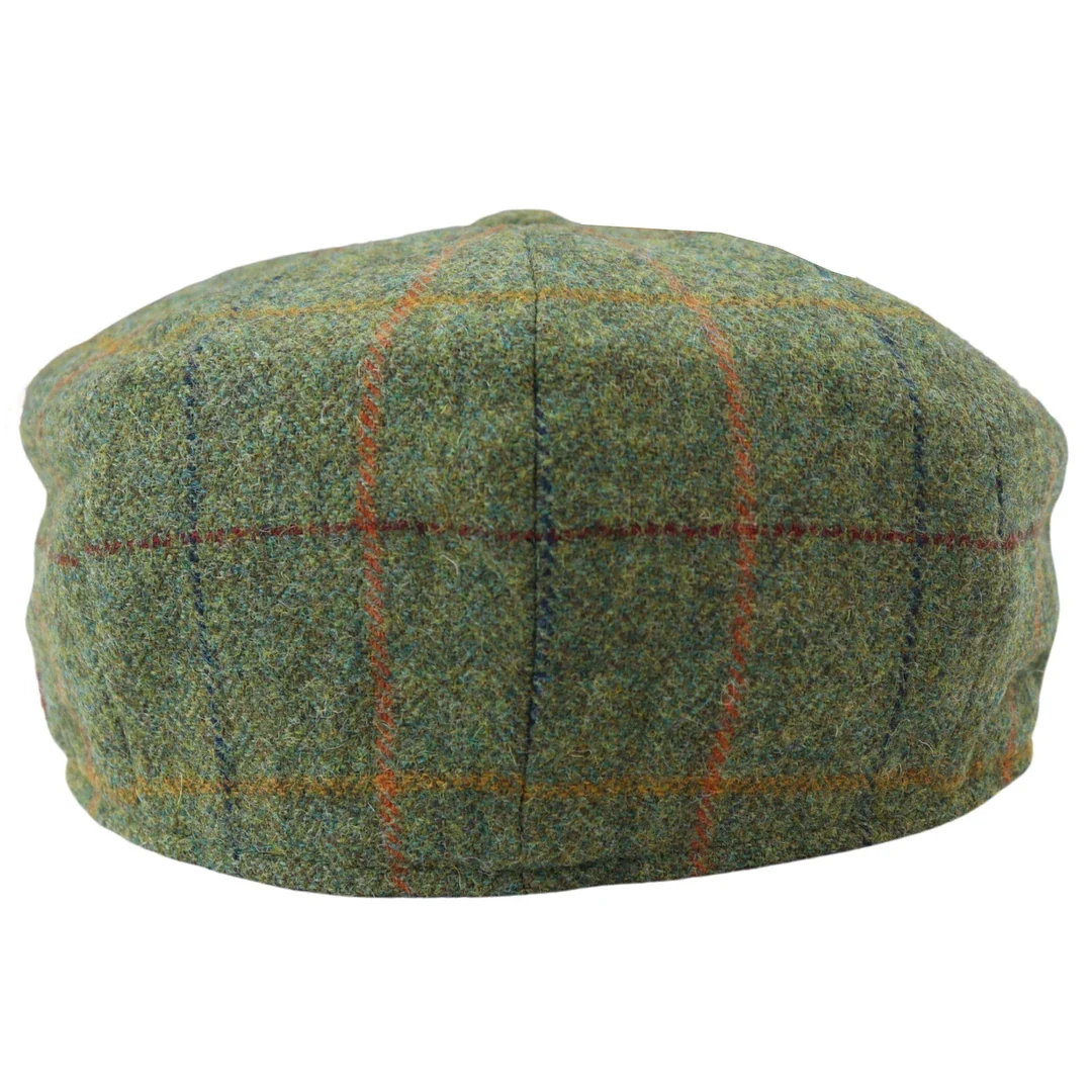 Men's 8 Panel Razor Hat Tweed Blinders Newsboy Green Check Flat Cap