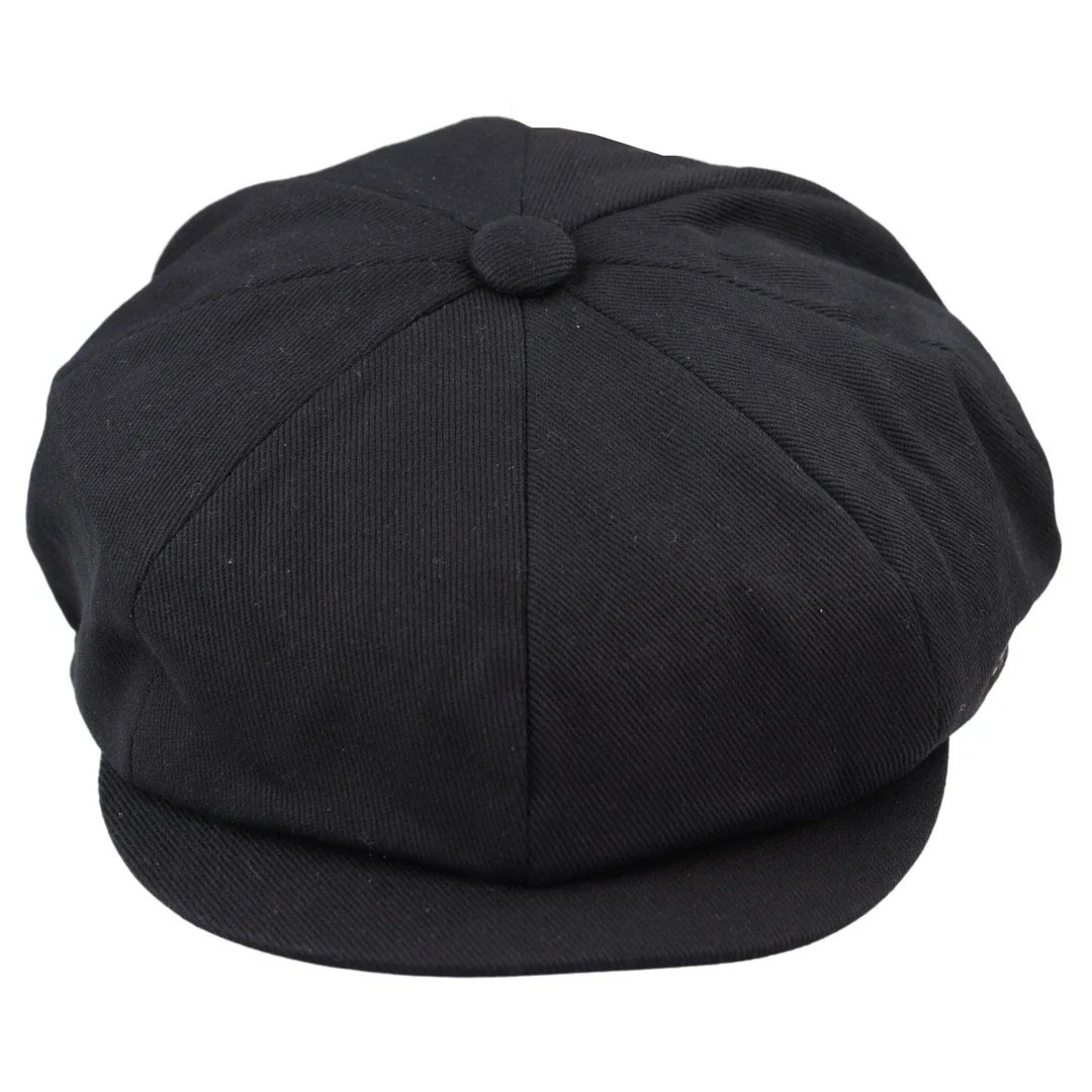 Men's 8 Panel Razor Summer Black Baker Boy Hat Cotton Blinders Newsboy Flat Cap Shelby