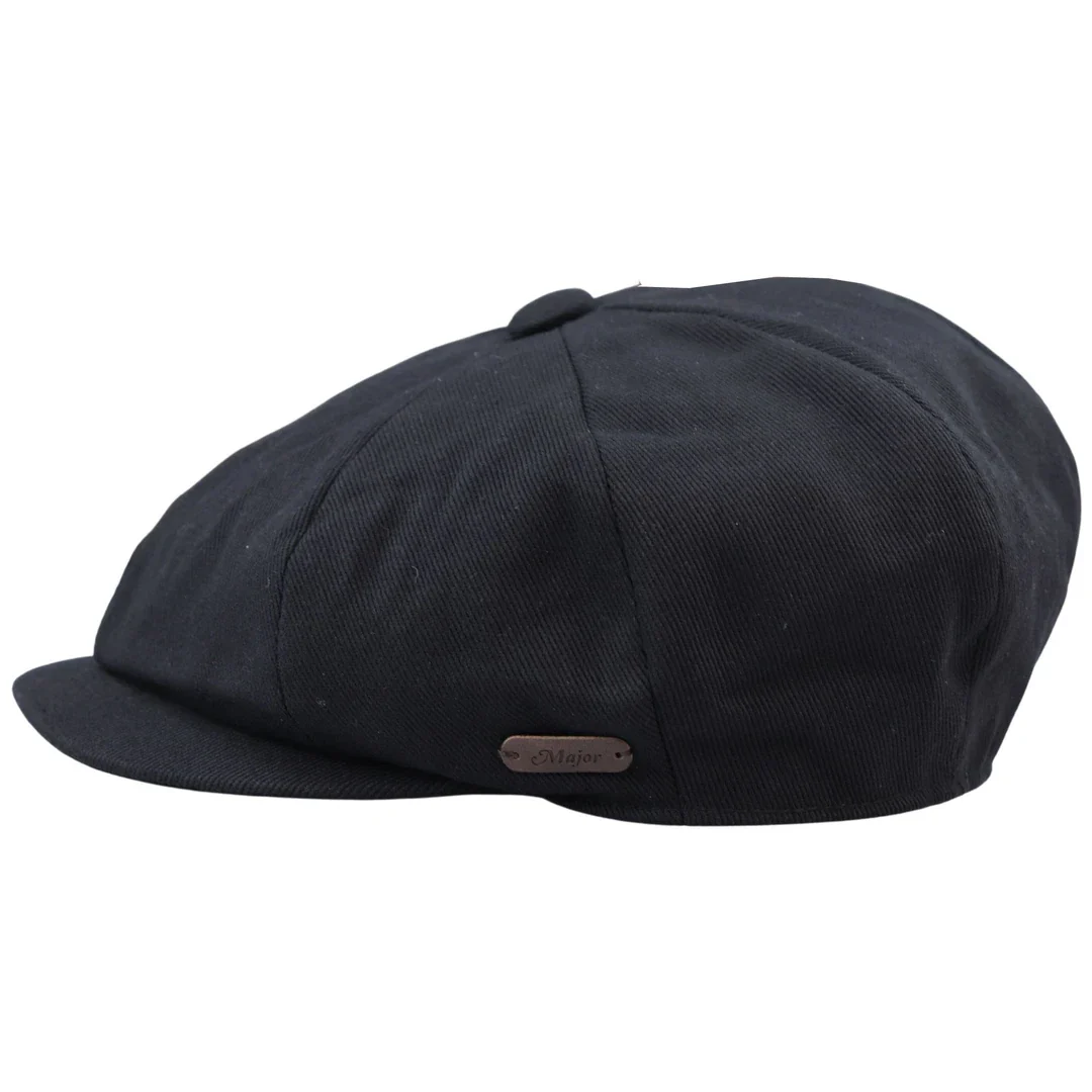 Men's 8 Panel Razor Summer Black Baker Boy Hat Cotton Blinders Newsboy Flat Cap Shelby