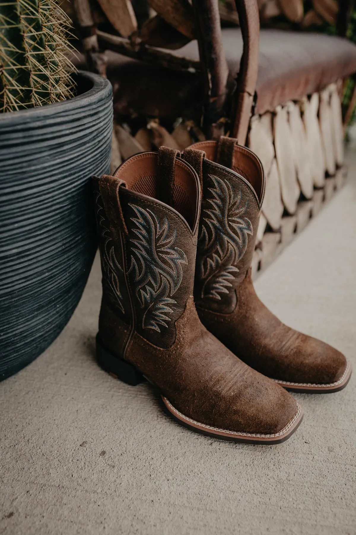 Men's 'Sport' Wide Square Toe Western Boot by Ariat (Sizes 8.5-13; EE Width)