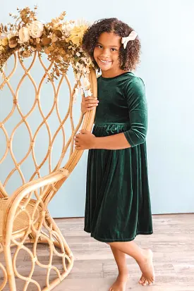 Mila & Rose - Hunter Green Velvet Tutu Dress