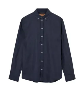 Mos M mosh Men Theo Linen Shirt - Mood Indigo