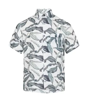 Mos Mosh Gallery Mens Printed Shirt - Navy Leaf