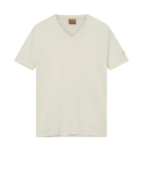 Mos Mosh Men Penn Linen V Tee - Ecru