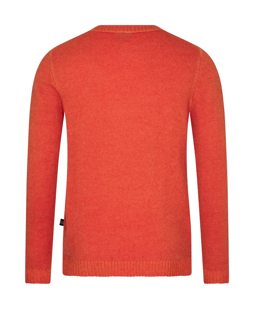 Mos Mosh Mens Laporte Crew Knit - Burned Orange