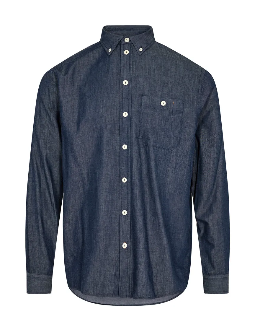 Mos Mosh Mens Theo Denim Shirt - Navy