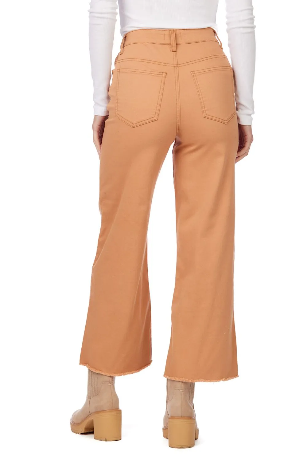 Mud Pie Burnt Orange Crawford Wide Leg Jeans