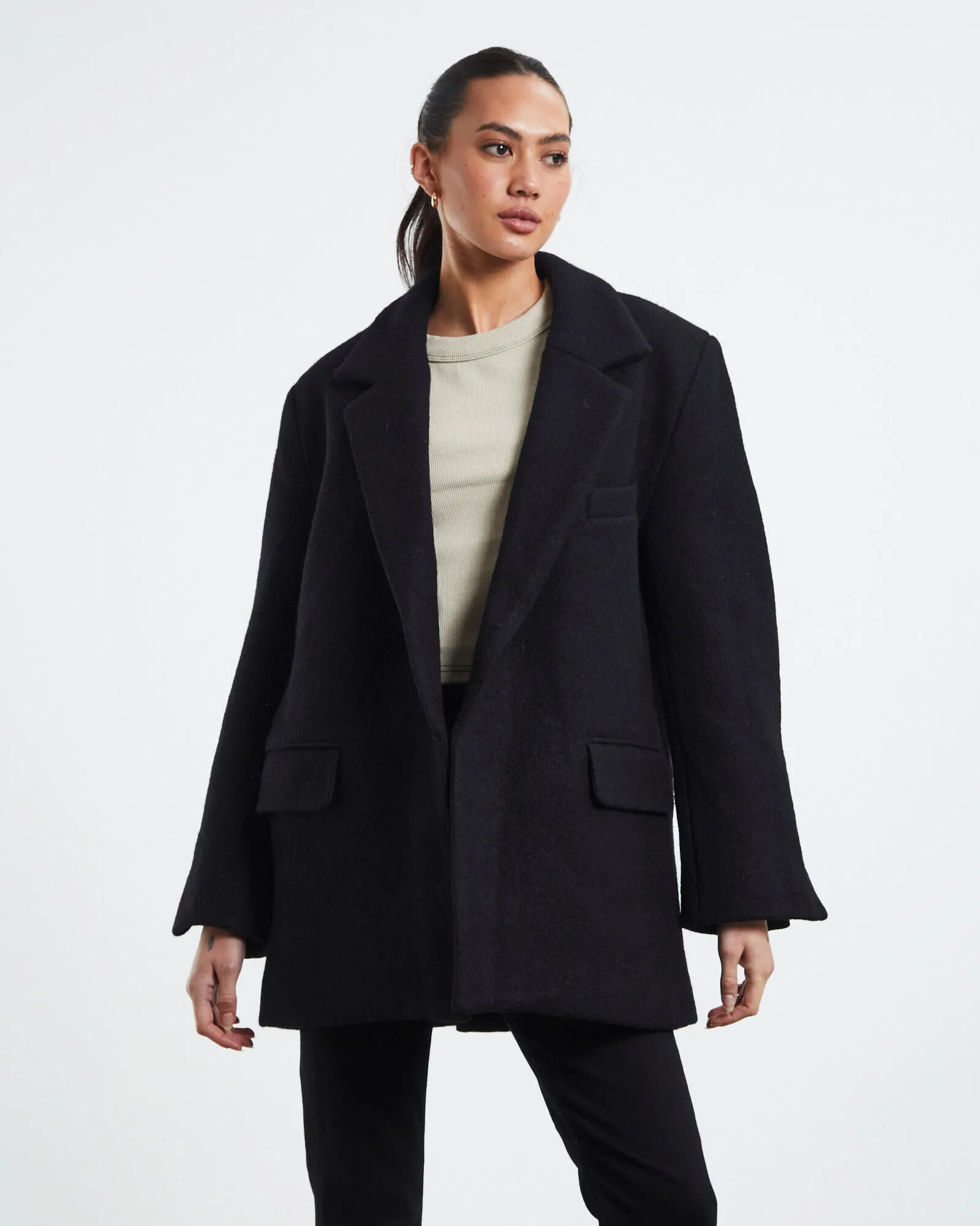 Neuw Owen Wool Coat Black