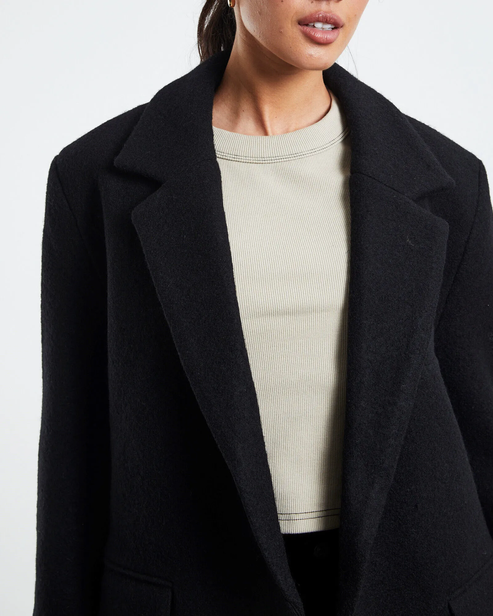 Neuw Owen Wool Coat Black