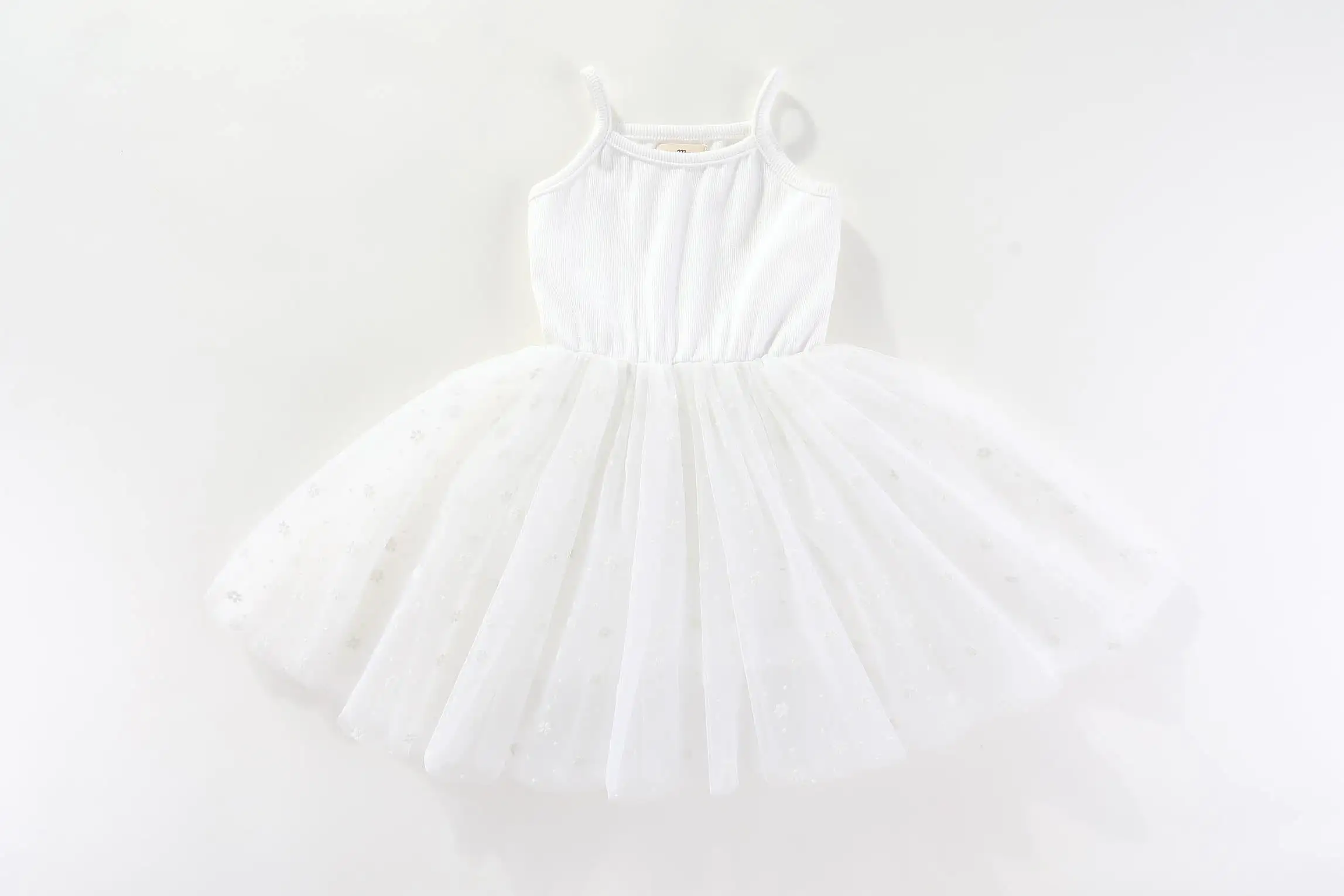 NEW! Valentina Tutu Dress - White Dots + Flowers: 6-12M, 1-2Y, 2-3Y, 3-4Y, 4-5Y, 5-6Y