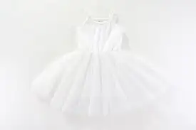 NEW! Valentina Tutu Dress - White Dots + Flowers: 6-12M, 1-2Y, 2-3Y, 3-4Y, 4-5Y, 5-6Y