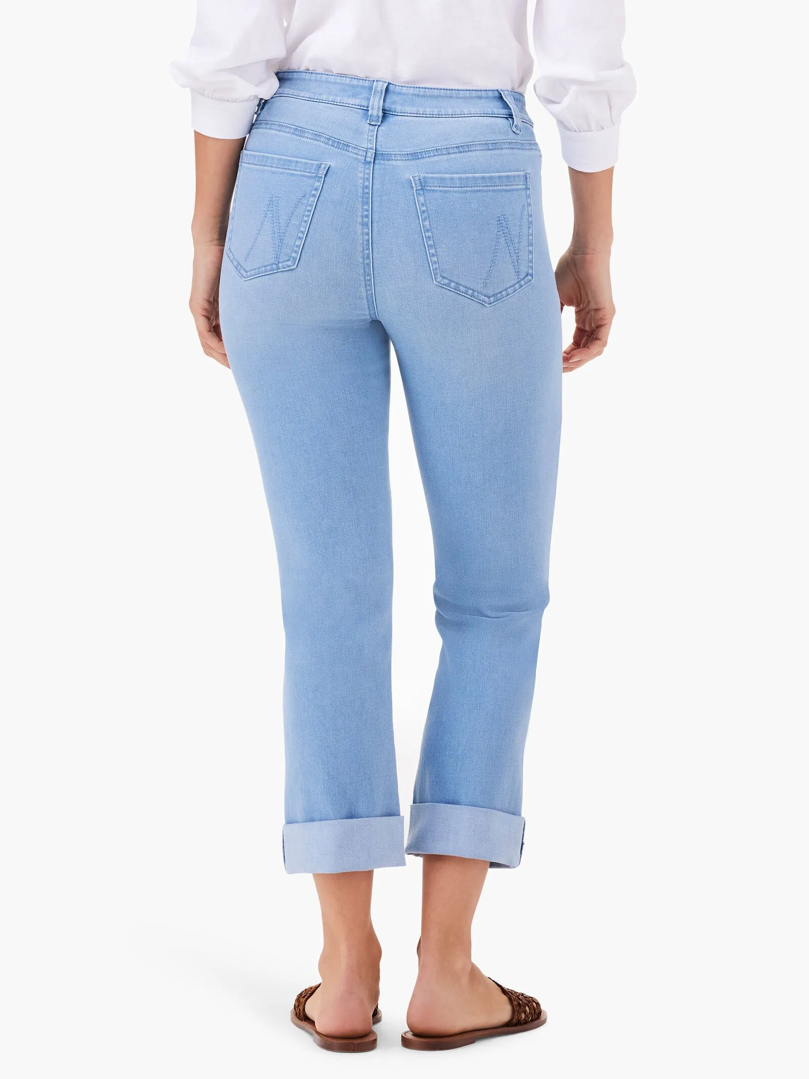 Nic + Zoe 24 Mid Rise Straight Roll Cuff Jeans