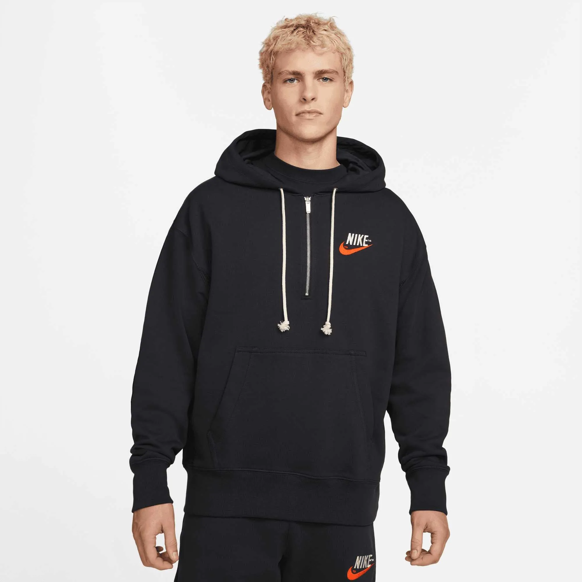 Nike Sportswear Pullover Half Zip Hoodie Black