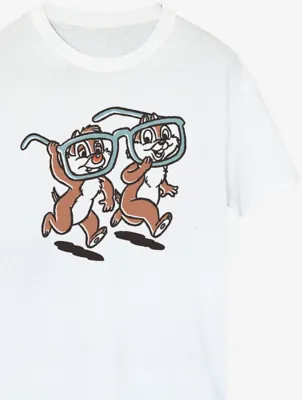 NW2 Chip & Dale Glasses Adult White Printed T-Shirt | Women | George at ASDA