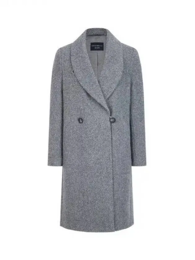 Overseas Station Season Big Chance 8 18 Women s Shawl Lapel Herringbone Coat Melange Gray 271857