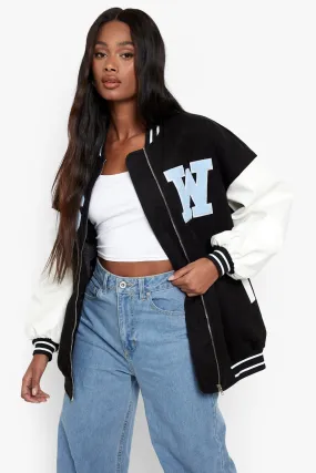 Oversized Varsity Bomber Jacket