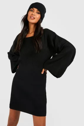 Oversized Wide Sleeve Sweater Dress