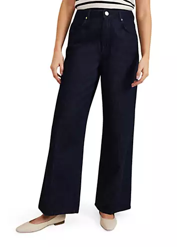 Phase Eight Liana Dark Wash Wide Leg Jeans | Grattan