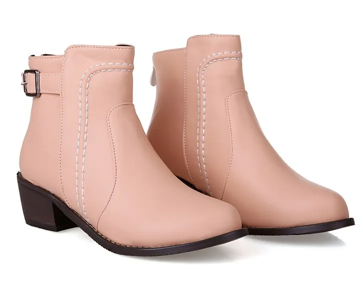 Pink Leather Punk Rock Ankle Cosplay Chelsea Boots Shoes