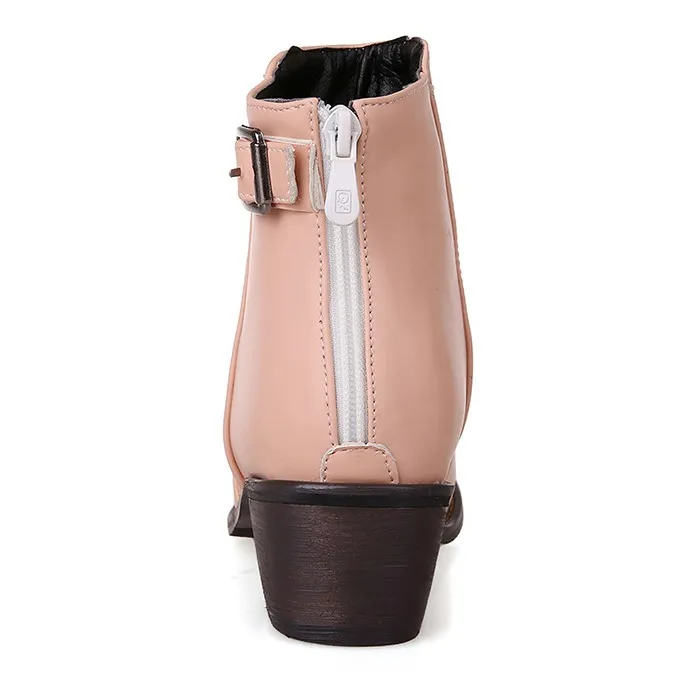 Pink Leather Punk Rock Ankle Cosplay Chelsea Boots Shoes