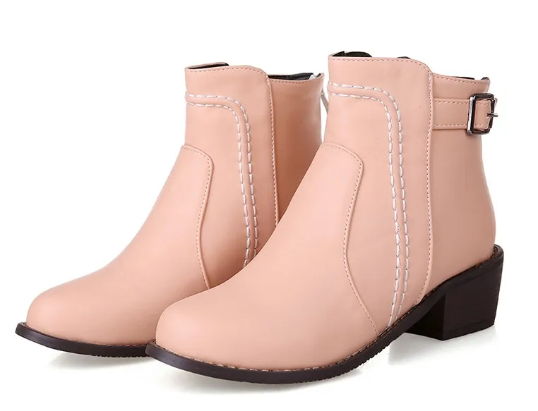 Pink Leather Punk Rock Ankle Cosplay Chelsea Boots Shoes