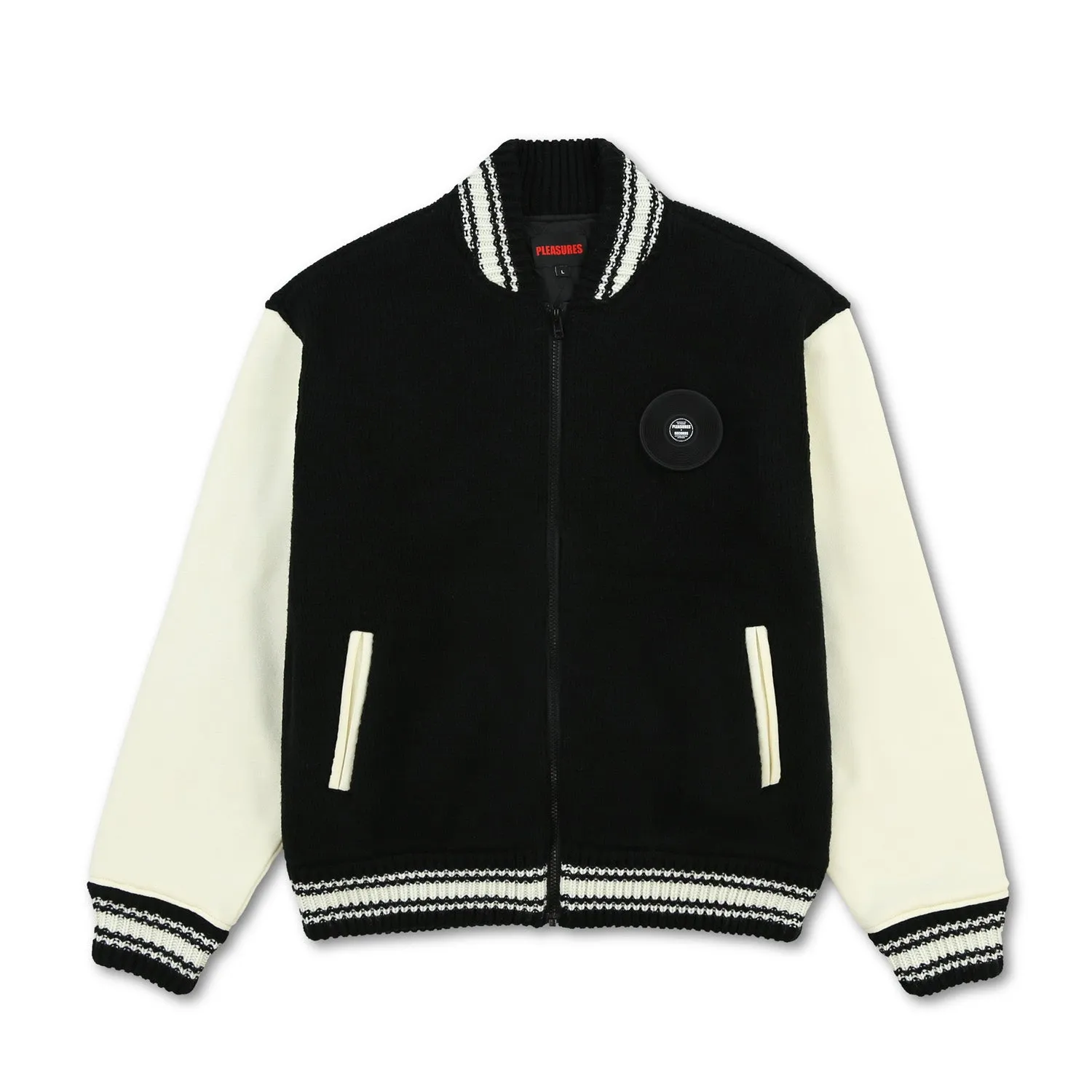 Pleasures Men Smoke Knitted Varsity Jacket Black