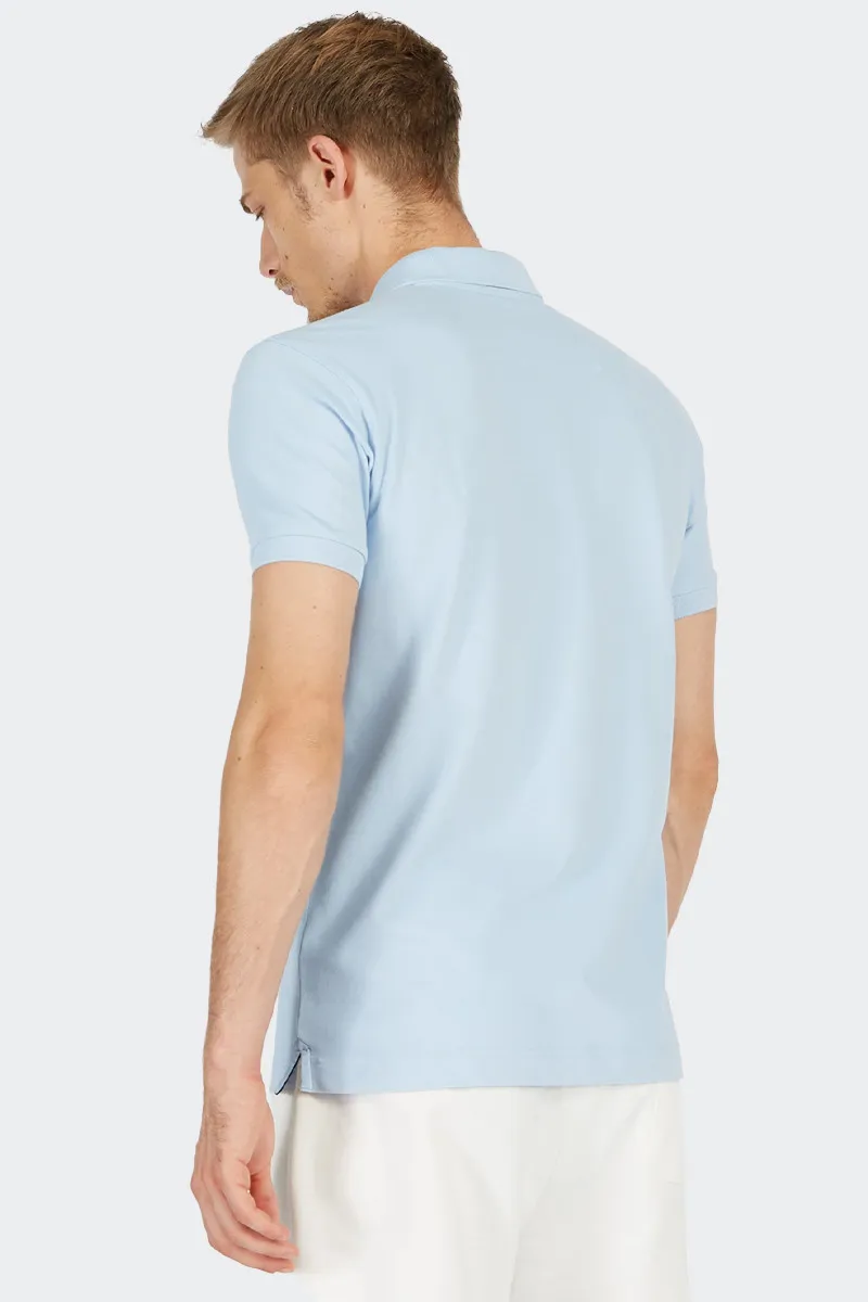 POLO A MANICA CORTA SLIM FIT AZZURRA