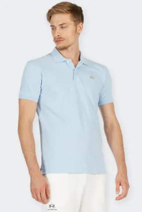 POLO A MANICA CORTA SLIM FIT AZZURRA