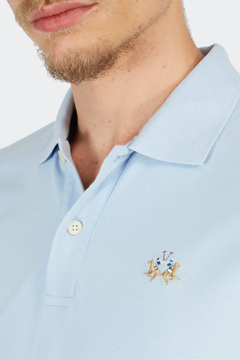 POLO A MANICA CORTA SLIM FIT AZZURRA