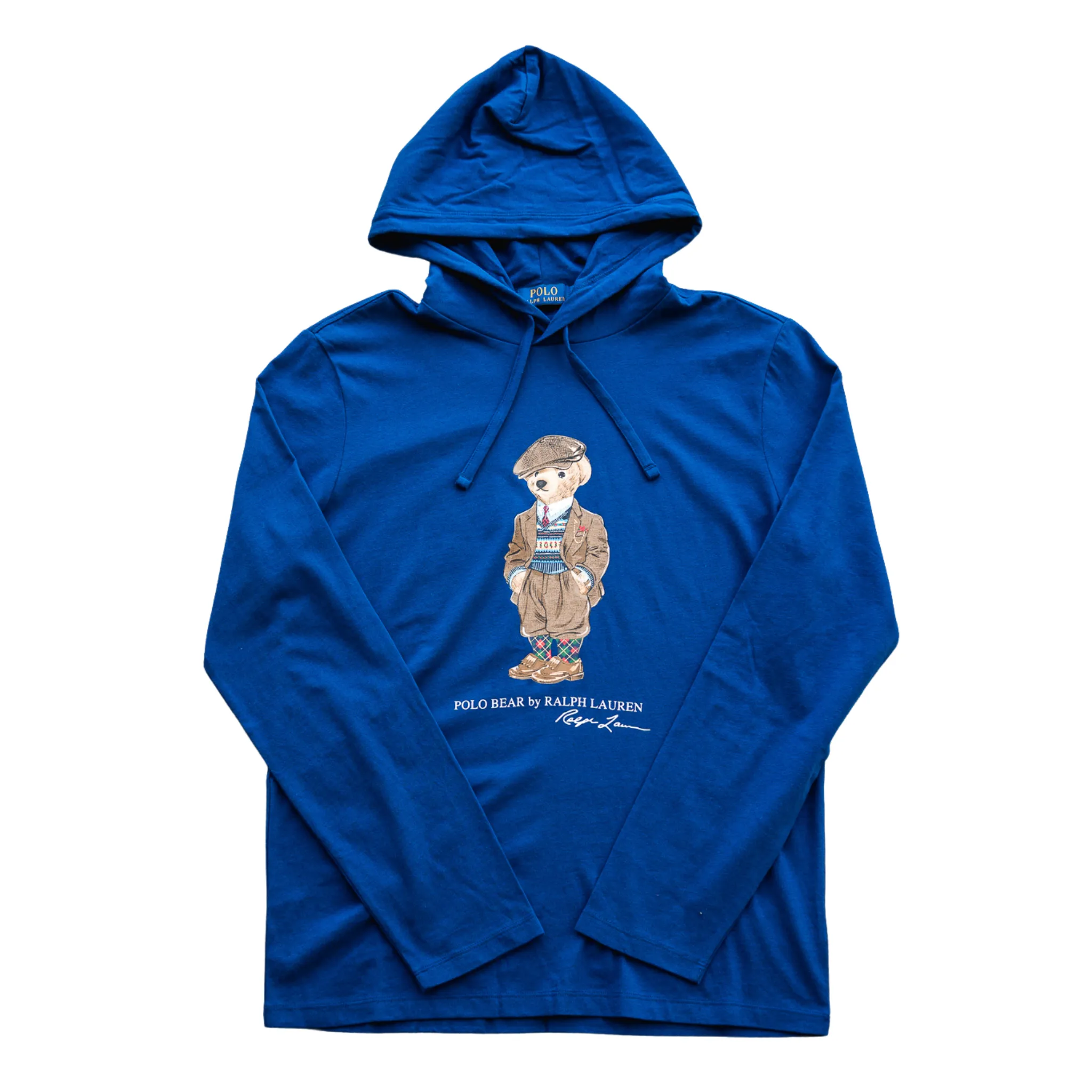 Polo Ralph Lauren Bear Hooded Long Sleeve Shirt (Royal Blue)