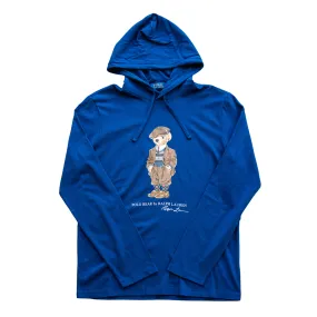 Polo Ralph Lauren Bear Hooded Long Sleeve Shirt (Royal Blue)