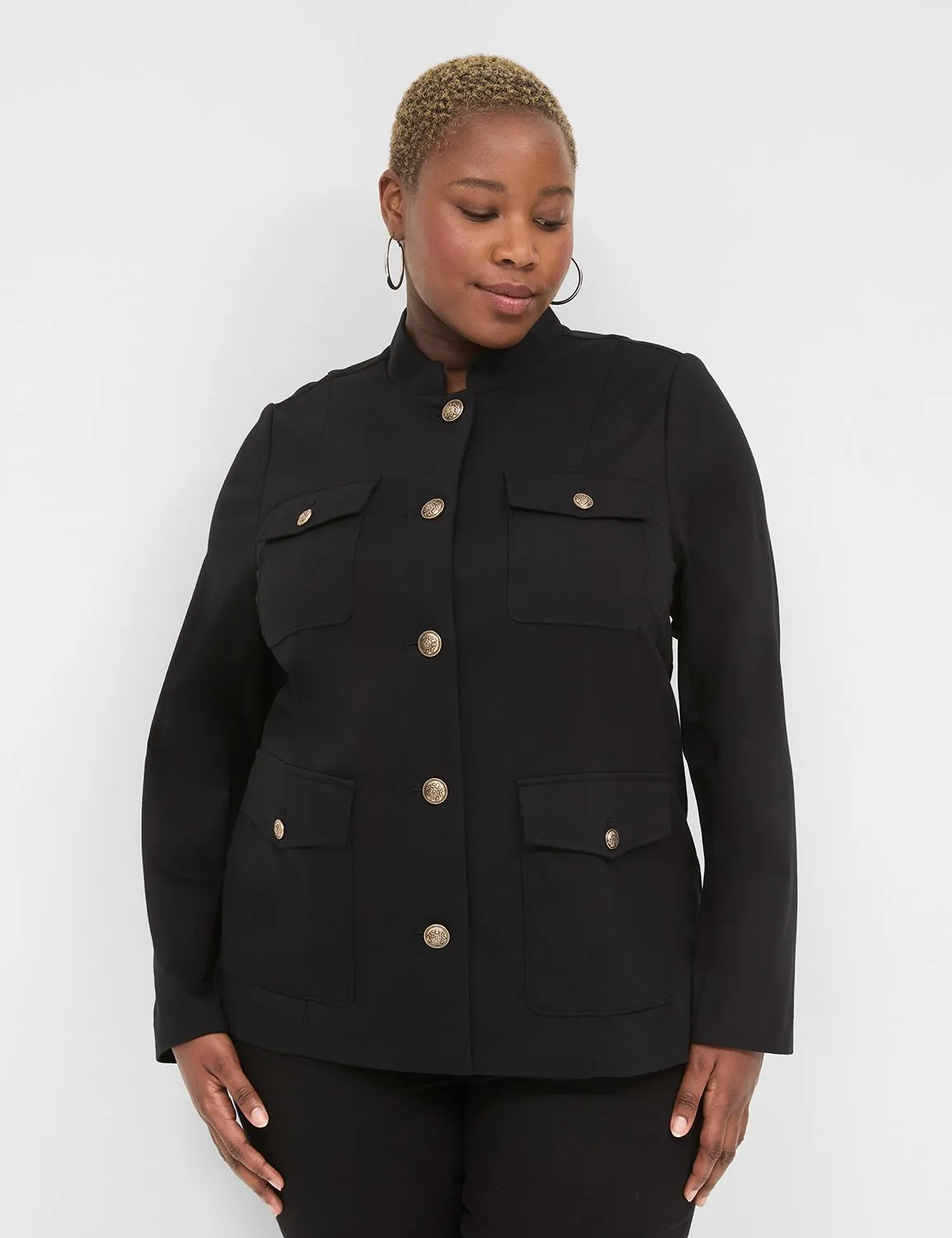 Ponte Western Button-Front Jacket