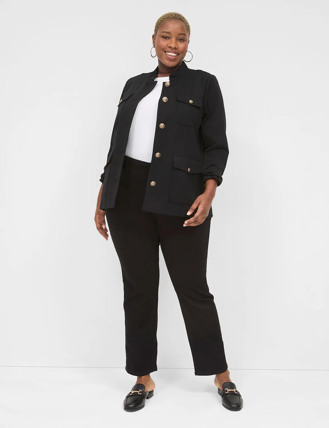 Ponte Western Button-Front Jacket