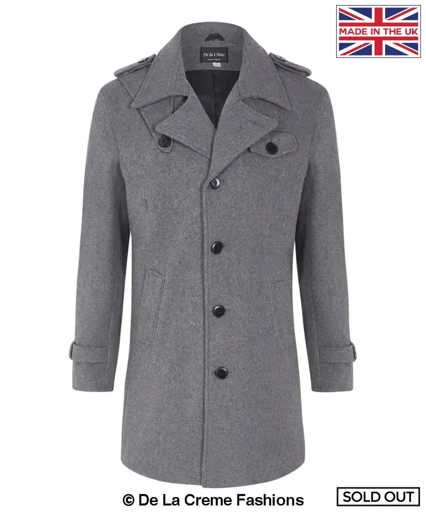 (PRE-ORDER) De La Creme MAN - Military Style Single Breasted Coat