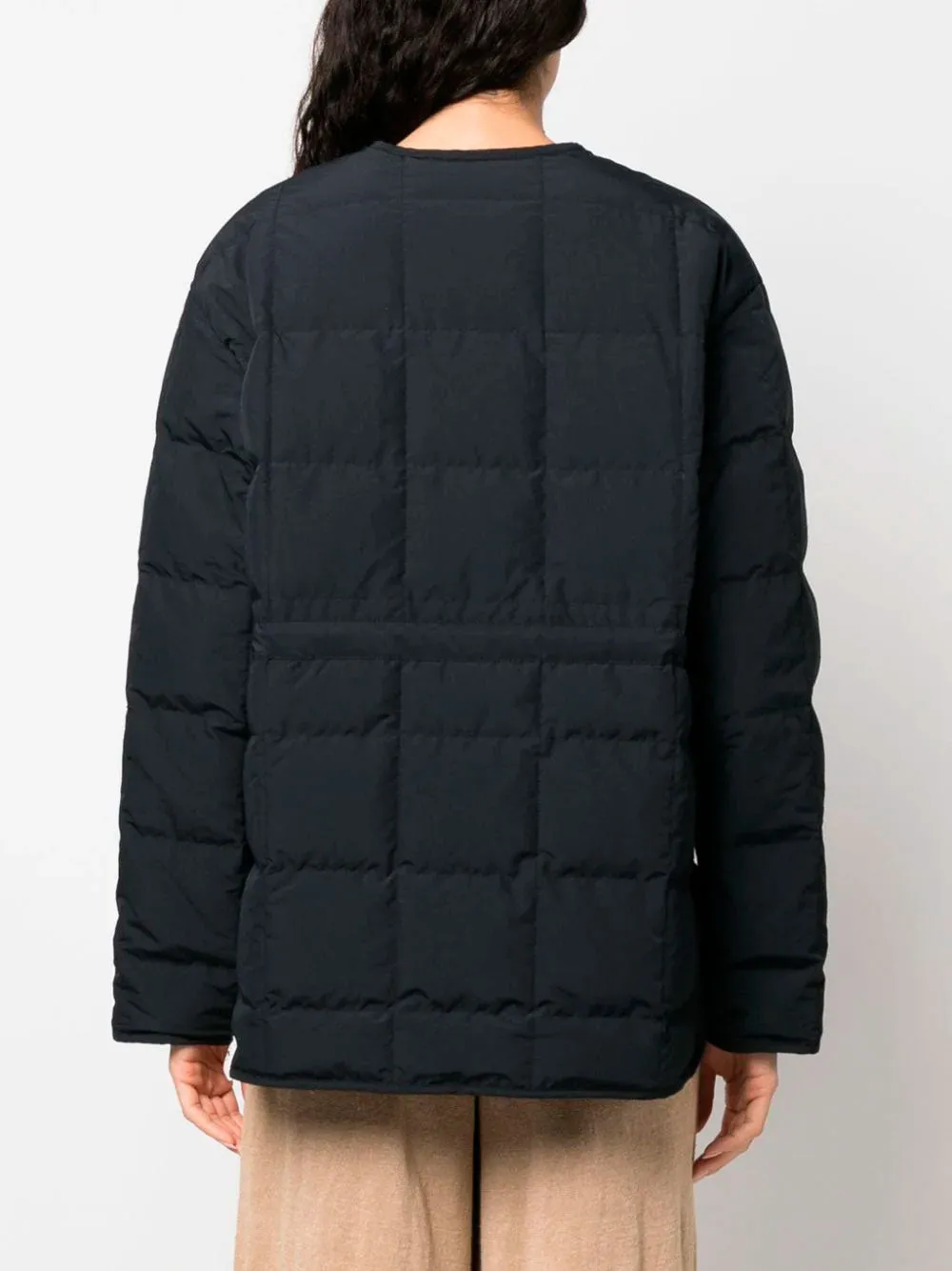 Quilted collarless jacket