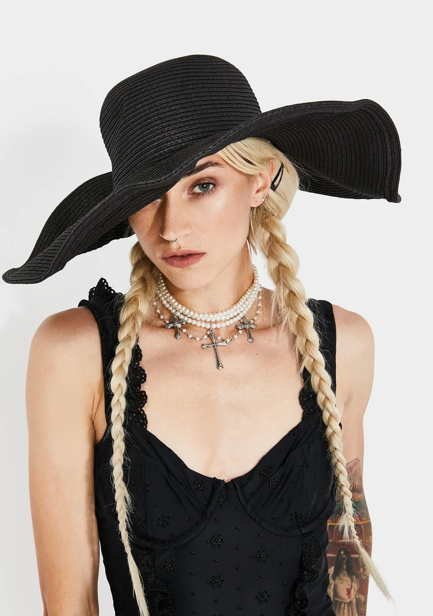 Raven Seeking Sunshine Wide Brim Hat-