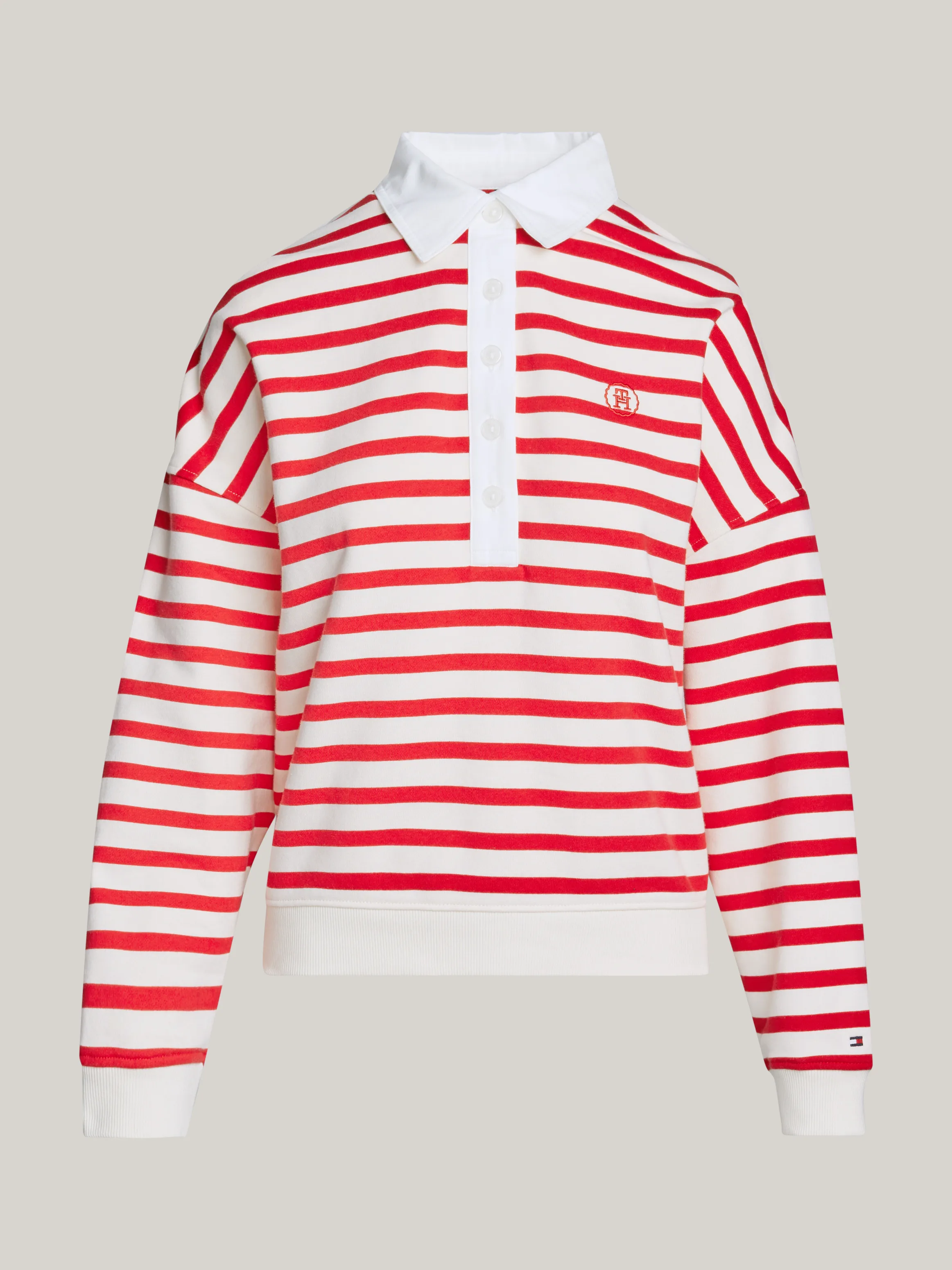 Relaxed Breton Stripe Rugby Polo | Sweatshirts & Hoodies | Tommy Hilfiger