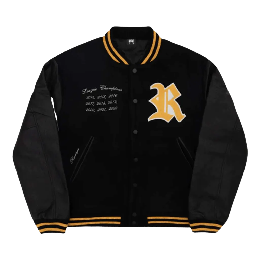 Revenge Rottweiler Varsity Jacket Black Yellow