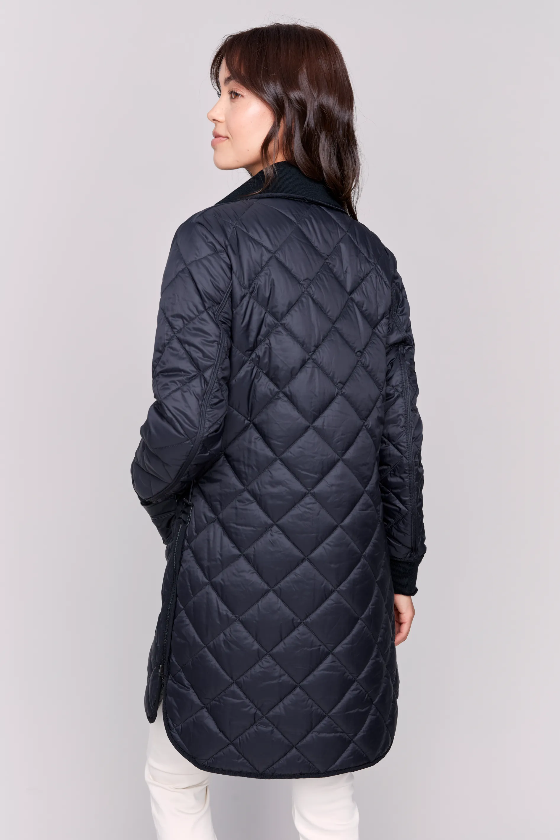 Reversible Long Iridescent Quilted Jacket