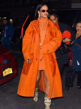 Rihanna Bergdorf Goodman Orange Coat